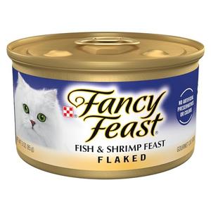 Purina Fancy Feast Wet Cat Food Flaked Fish and Shrimp Feast - (Pack of 24) 3 oz. Cans Exp. Mar 2026