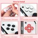 Yocore Cute Switch D-Pad Button Caps Silicone Thumb Grips Set, ABXY Key Buttons Sticker Joystick Cover Caps for Nintendo Switch/OLED - Strawberry Cream Cake