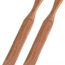 2 Pack Wooden Spurtle for Sourdough Starter, Mixing, Reaching Bottom of Jar, Dough Whisk, Long Handle Jar Spatula, Spurtles Kitchen Tools Teak Wood Kitchen Utensils kit for Baking, Cooking