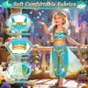 Jeowoqao Princess Costumes for Girls, Princess Dress up Clothes for Girl 4-6 Princess Dresses,Little Girl Dress up Pretend Role Play, Christmas Birthday Gifts for Toddler Girl Aged 3-6