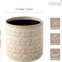 Ceramic Utensil Holder for Kitchen Counter,5.3" Farmhouse Kitchen Utensils Holder for Countertop Handcrafted Cooking Utensil Holder with Elegant Design for Utensil Storage, Flower Vase