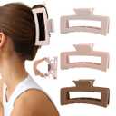 3Pcs Silicone Hair Clips Flexible Claw Clips for Women Cloud Clip Bendable Large Hair Claw Clip