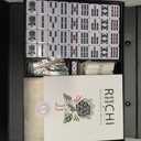 Yellow Mountain Imports Japanese Riichi Mahjong Set - Large White and Green Tiles, Vinyl Case - Includes East Wind Tile, Betting Sticks, and Dice