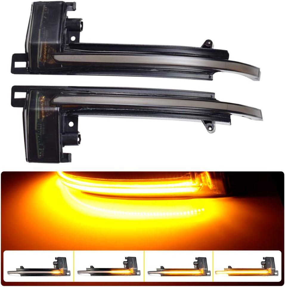 Kakulkomen LED Dynamic Side Mirror Turn Signal Light Sequential Blinker Lamp for Audi A4 A5 B8 S4 S5 Q3 A6 C6 S6(Yellow)