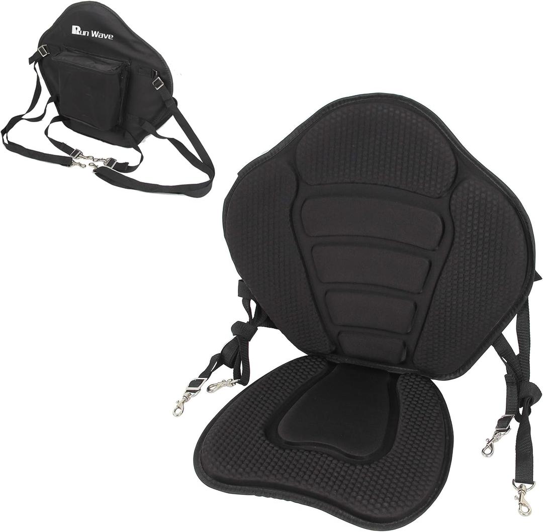 Kayak Seat Luxurious Padded Canoe SUP Seat Adjustable Boat Seat Comfortable Composite Quick Dry Fishing Seat Back Support for Universal Sit