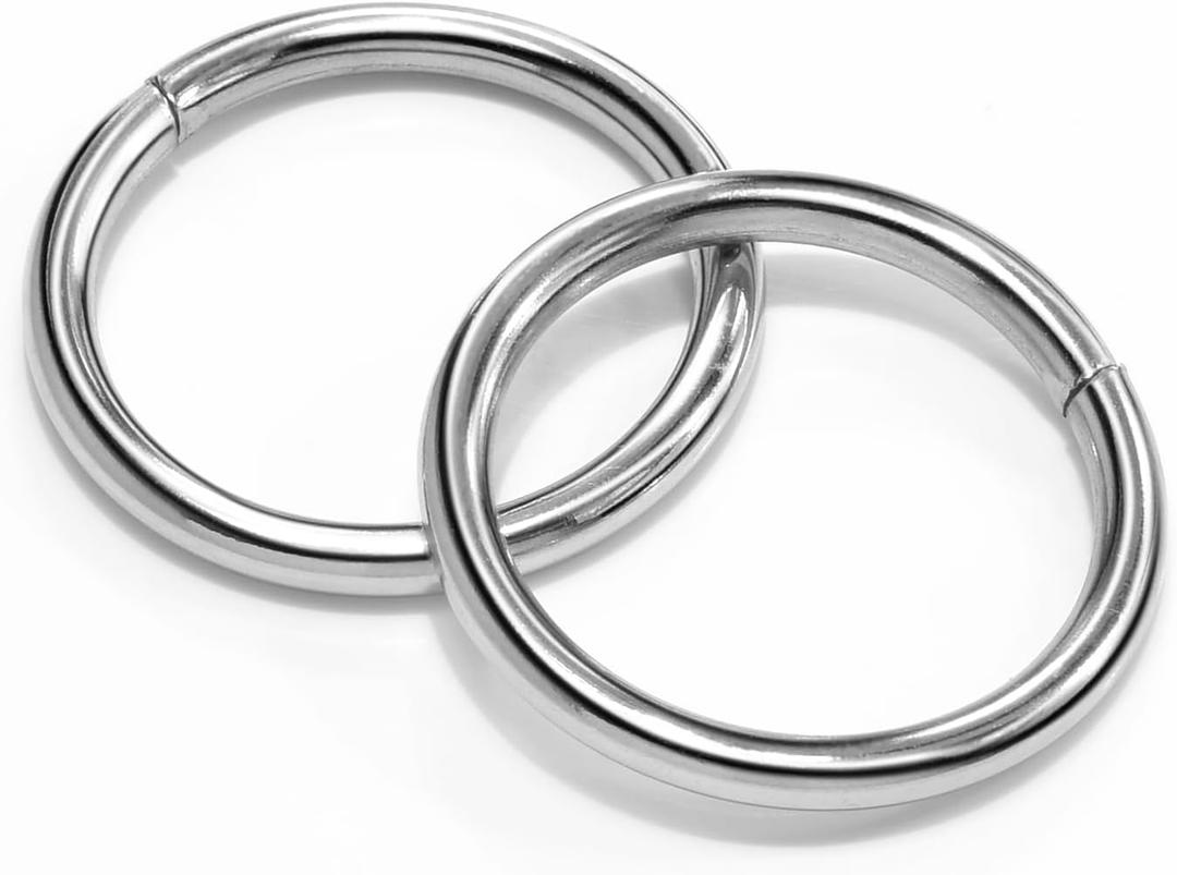 8 Pack 1" O Rings Buckles for Webbing Straps Collars Purses Bags Hardware - Silver