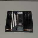 PANDAFLY Drawing Sketching Pencil Set, 22 Piece Pro Art Pencil Kit - Graphite Pencils (12B-2H), Black and White Charcoal Pencils, Charcoal Sticks, Stumps, Eraser, Sharpeners