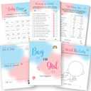 Baby Gender Reveal Games For Guests - Fun Baby Bingo For Boy Or Girl Shower Games, Gender Reveal Decorations, Mommy Or Daddy, Old Wives Tales Gender Reveal Party Game