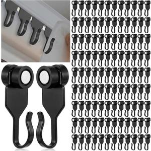 AceOrbit 100 Pcs Gazebo Curtain Hooks Summer Heavy Duty Metal Slide Curtain Track Hooks Plastic Wheel Mosquito Netting Ceiling Gazebo Accessories for Outdoor Garden Awning Canopy Wall Divider