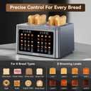 Mecity 4 Slice Toaster Wide Slot, Auto Lift Keep Warm Smart Toaster with Touch Screen, Dual Control Panel, Defrost, Auto Shut Off Digital Toasters for Bagel Muffin Waffle Gluten Free Breads1700W 120V