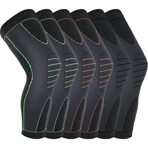 6 Pcs Long Compression Full Leg Sleeves Full Compression Knee Sleeves Braces Support for Men Women Arthritis Joint Pain Relief Reduce Varicose Veins and Swelling Cycling Sport