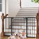 Cumbor 29.7-54.2" Wide Baby Gate for Stairs, Mom's Choice Awards Winner-Self Closing Dog Gate Indoor for Doorways, No Drilling Pressure Mounted Pet Gates for Kids, Easy Walk Through Safety Gate, Black (29.7-54.2"W x 30.5"H)