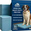 Pee Pads for Dogs Extra Large 37x54 XXL - 50 Count Leak Proof Heavy Duty with Adhesive Tabs 24 Hour Absorbent Disposable Puppy Training Pads for Large Dog Breeds 6-Layer Non Slip Backing