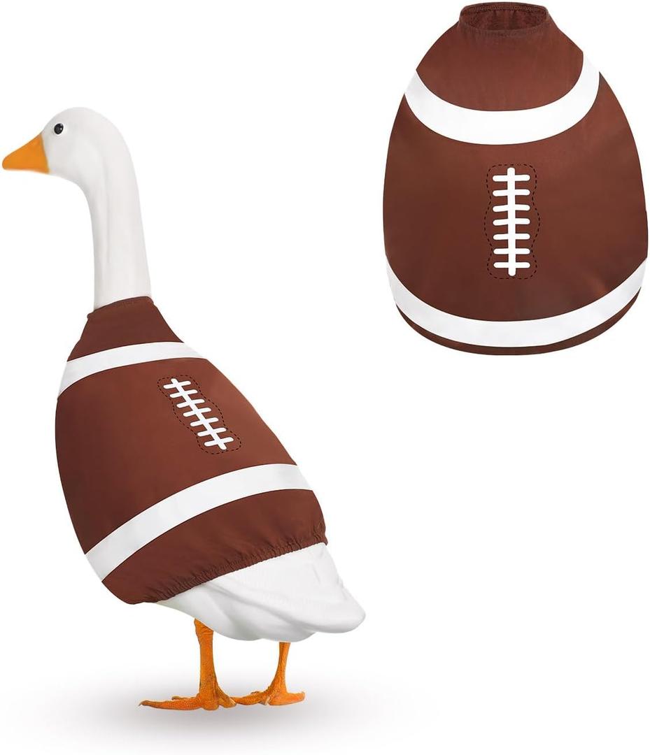 Football Goose Outfit Lawn Porch Football Game Day Clothes for Plastic Goose Outdoor Patio Yard Lawn Art Bowl Party Decor(17")