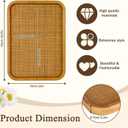 13" x 17" Bulletin Board, Round-Edged Rectangle Cork BoardWooden Frame with Boho Style Rattan Wall Organizer,3343Teng