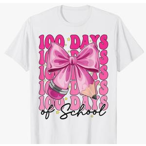 Kids 100 Days of School Shirt Kindergarten Happy Holiday Funny Graphic Short Sleeve Tees Boys Girls Casual Preppy Tops Pack of 3 Size 110