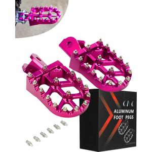 JFG RACING Dirt Bike Foot Pegs,7075 Aluminum CNC Pedals Rests for Surron Light Bee X and S/E Ride Pro S SS SR/CRF150F CRF230F 03-19/CRF250F 19-24/XR150L 15-24/KDX200 83-94-Pink