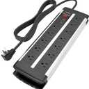 Wide Spaced Surge Protector Power Strips,12 Outlets with Surge Protection, 6.6ft Heavy Duty Extension Cord,15A/1875W for Meeting Room,University Dormitories, UL Listed