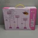 Toddler Basketball Hoop for Girls Pink Basketball Goals Adjustable Height 2.9ft-6.2ft Kids Basketball Hoop Indoor Outdoor Play Outside Backyard Toys for 3 4 5 6 Year Old Girl Birthday Easter Gifts