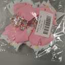 2Pcs Birthday Hair Bow for Baby Girls 2 3 4 5 6 7 Years Sprinkle Decorations Confetti Ice Cream Party Pink Pigtail Hair Accessories for Five 5th Birthday