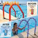 6 Feet Pool Handrail Cover, Zippered Pool Hand Railing Covers | with Non-slip Dot, Anti-Scald Safety Hand Rail Grip Sleeve for Inground Swimming Pools Ladder - Flamingos+Leaves Pattern
