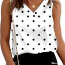 Sipaya Silk Satin Tank Tops for Women V Neck Summer Tops Sleeveless Camisole Business Casual Outfits Work Blouses (White, L)