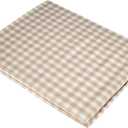 Gingham Kitchen Curtains Beige 46 x 54, 46'' x 54''