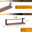 SpaceAid Spice Rack Organizer for Cabinet Door or Wall Mount (4 Pack) with 415 Spice Labels - Wood Hanging Seasoning Shelf for Cupboard Pantry or over the Stove