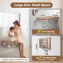 𝙐𝙥𝙜𝙧𝙖𝙙𝙚 24 Inch Folding Shower Seat Wall Mounted, Teak Wood Shower Seat with Stainless Steel Bracket & Finish Cap, 550lb Capacity, for Elderly, Disabled, Pregnant Women, Kids