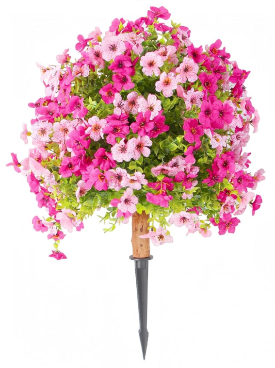 Enhance Your Outdoor Decor with UV Resistant Artificial Topiary Trees for Patio and Porch: Set of 1 Faux Outdoor Plants, Perfect for Front Door Decorations 