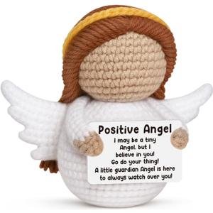 Christian Gifts for Teen Girls, Positive Guardian Angel Crochet, Graduation Good Luck Religious Mothers Day Mom Present for Nurse Teacher, First Holy Communion Get Well Soon Anxiety Relief