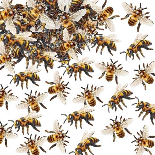 40 PCS Edible Bumble bee Cupcake Toppers Wafer Paper Bumble Party Drink Bee
