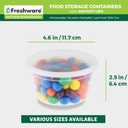 Freshware Food Storage Containers [50 Set] 12 oz Plastic Deli Containers with Lids, Slime, Soup, Meal Prep Containers | BPA Free | Stackable | Leakproof | Microwave/Dishwasher/Freezer Safe