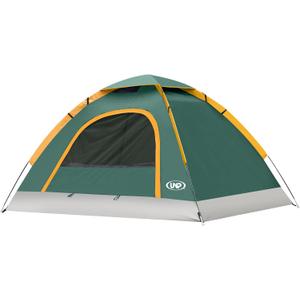 UNP Camping Tent 2/3/4/6 Person Dome Tent, Easy to Set Up for Camping, Lightweight Camping Tent, Portable Camping Tent for Outdoor and Backpacking Beaches (Dark Green)