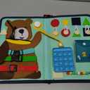 Backpack - Montessori Sensory Travel Bag Toys for Toddlers, Learning Activities, Develop Fine Motor Basic Life Skills with Pop Tubes (Blue), Medium