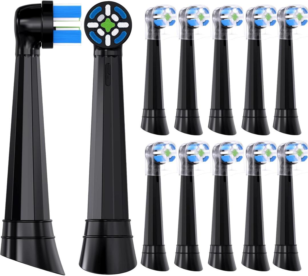 Replacement Toothbrush Heads Compatible with Oral-B iO 3/4/5/6/7/8/9/10 Series Ultimate Clean Electric Toothbrush,for Oral-B iO Electric Toothbrush,12 Pack (Black, Medium)