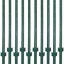 6 Feet Sturdy Duty Metal Fence Post Garden U Post for Fencing - 10 Pack