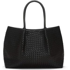 Kattee Genuine Leather Woven B... And Purse Shoulder Bag (Black)
