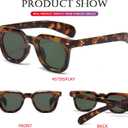 PORADAY Square Sunglasses for Women Men Trendy Thick Frame Sun Glasses Black Shades