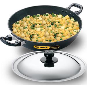 Hawkins Futura Nonstick Kadhai 4 L, 30 cm, 3.25 mm with SS lid