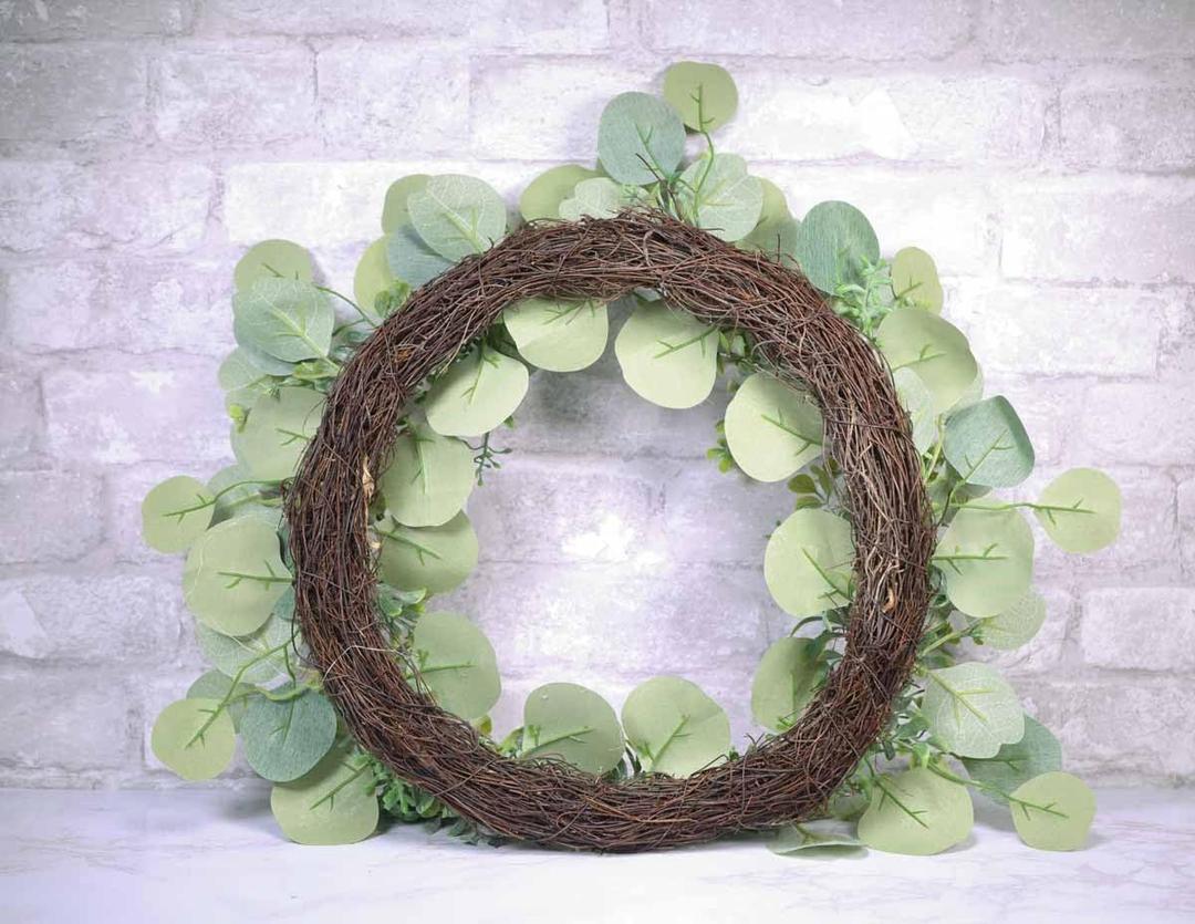 20" Mixed Eucalyptus Wreath Traditional and Symbolic Greenery Arrangement for Wedding Decor Front Door Wall Window Farmhouse Christmas Festival Porch Patio Garden Decor