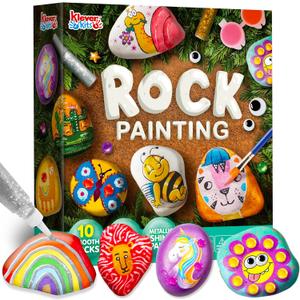 Rock Painting Kit for Kids, Arts and Crafts for Girls & Boys Ages 6-12, DIY Supplies for Painting Rocks, Easter Craft Kits Art Set, Toddler Birthday, Family Indoor Activity Rock Painting Kit for Kids, Arts and Crafts for Girls & Boys Ages 6-12, DIY Supplies for Painting Rocks, Easter Craft Kits Art Set, Toddler Birthday, Family Indoor Activity