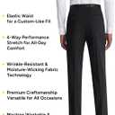 Men's Stretch Dress Pants with Expandable-Waist 3 Fits: Slim Fit/Classic Straight/Big & Tall