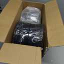 KIRE 200Pcs Black Plastic Plates - Black and Gold Plates Disposable for Party - Include 100 for Dinner and 100 for Dessert for Birthday/Wedding/Graduation