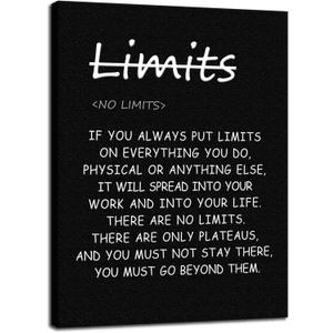 Inspirational Quotes Poster Canvas There are no limits from Bruce Lee's Motivational Wall Art Printed Modern Artwork for Office living room Bedroom Home Decor Framed Ready to Hang[18" W X 24" H] (A-ONE-39)