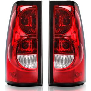 Tail Light Assembly Compatible with 2003 2004 2005 2006 Chevy Silverado 1500 2500 3500 Factory Style Taillights Pickup Rear Brake Lamps OE Replacement, Passenger and Driver Side (Black Border)