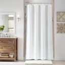 Naturoom White Linen Shower Curtain, Cloth Textured Fabric Shower Curtain Set with Hooks, Simple Elegant Modern Farmhouse Country Ultra Thick Bath Curtains for Bathroom,Water Repellent,48x72