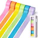 Mr. Pen- Satin Ribbon, 6 Rolls, 1 Inch, 5 Yards/Roll, Colorful Satin Ribbon 1 Inch