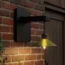 Solar Wall Lights Outdoor Waterproof: LED Wall Sconce Fixture for Backyard Patio Deck Porch - Solar Powered Dusk to Dawn Farmhouse Lighting for Garden Fence Decor (Dark Green)