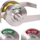 Brushed Nickel Commercial Door Handle, ANSi Grade2, Vacant Occupied Bathroom Door Handle Lock, Commercial Privacy Lever Door Handles with Occupancy Indicator